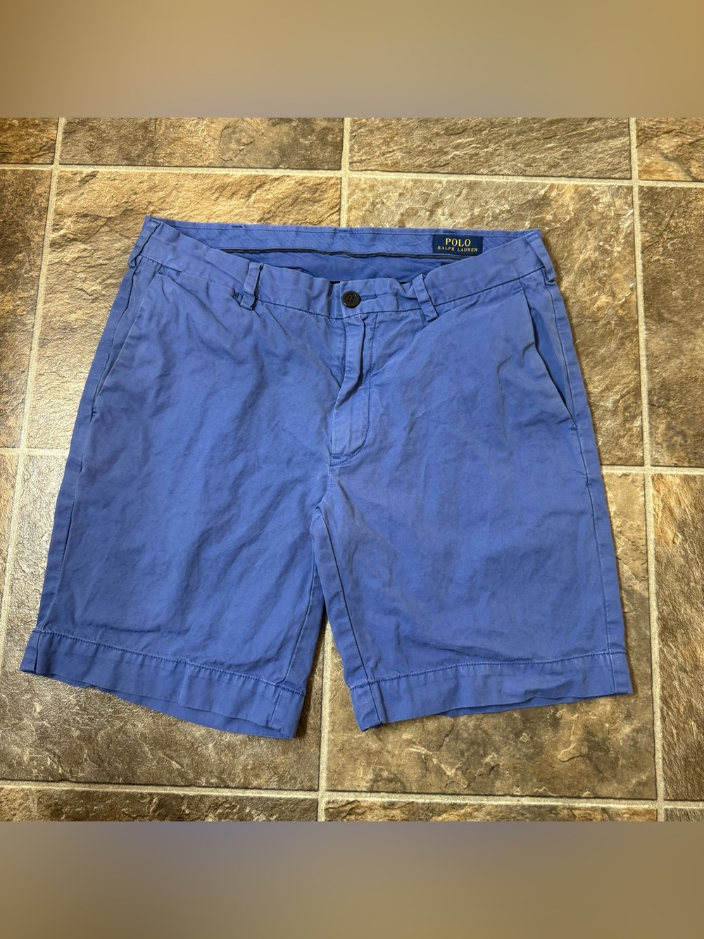 Polo Ralph Lauren Classic Fit Shorts Mens 32 Blue Cotton Chino Flat Front
